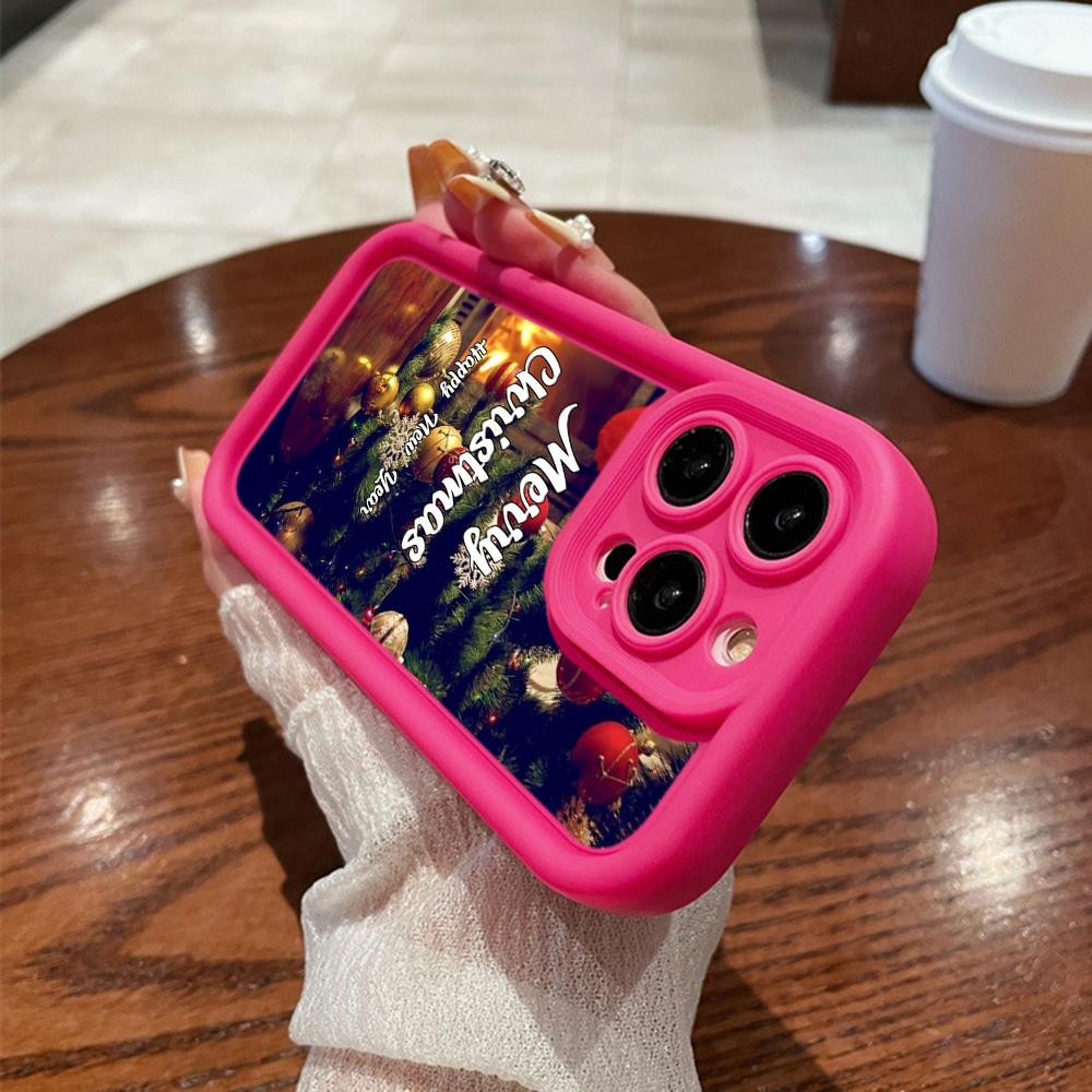 N114 Merry Christmas Desig Art Happy New Year Soft Angel Eyes Phone Cases for iPhone 16 15 14 13 11 Pro Max 8 7 6s Plus 12 XR XS Max Shockproof Cover