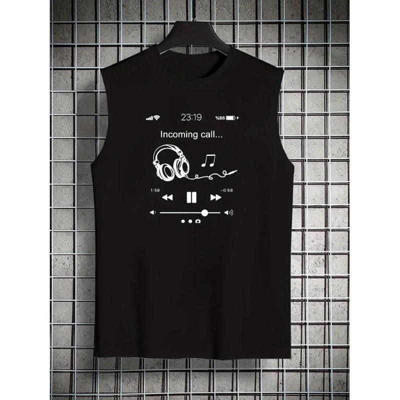 

Футболка без рукавов с круглым вырезом, мягкая хлопковая ткань, приятная к коже, облегающий крой для ношения под рубашками и куртками XXL чёрный