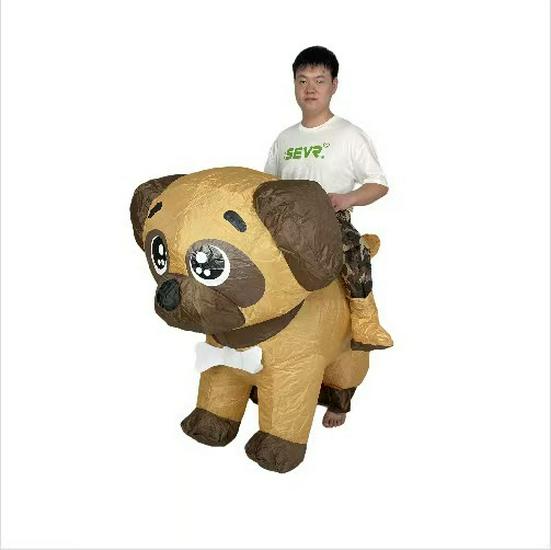Cycling Pug Inflatable Halloween Costume - Hot-Selling Party Mascot & Prank Outfit