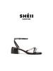 [Shei Su Yinyin] Rock Sugar Fairy~ 5CM French Rhinestone with Open-toed Thick High-heeled Sandals Women's Wedding Shoes
