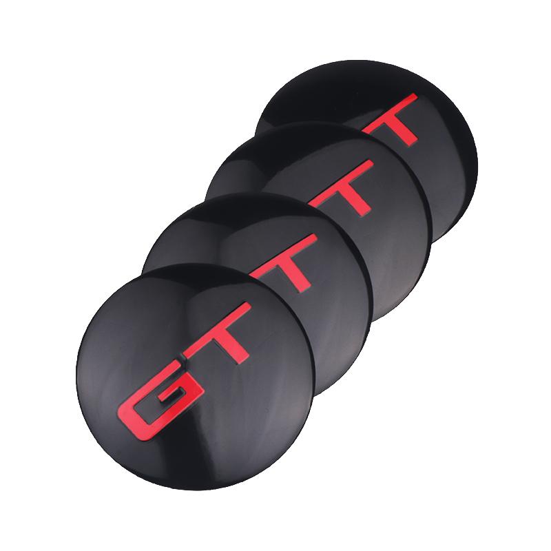 4Pcs 56mm Car Wheel Center Hub Caps Stickers GT Emblem Decal
