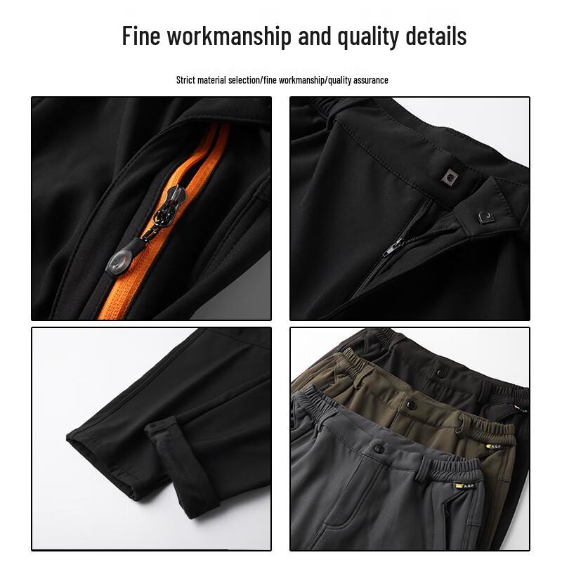 Dibinze Men's Plus Size Fleece Lined Outdoor Casual Pants