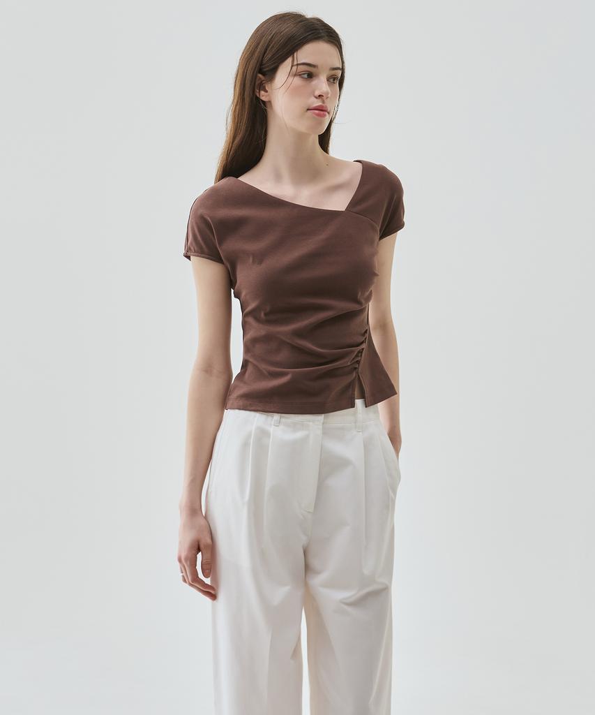 Deuloupisumeon Curve Shirred Tuck T-Shirt [Mint]