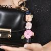 Faux Leather Flower Keyring Keychain Pendant Imitation Camellia Design Key Chain Handbag with Lobster Clasp Bag Charm Backpack Accessory Daily Use