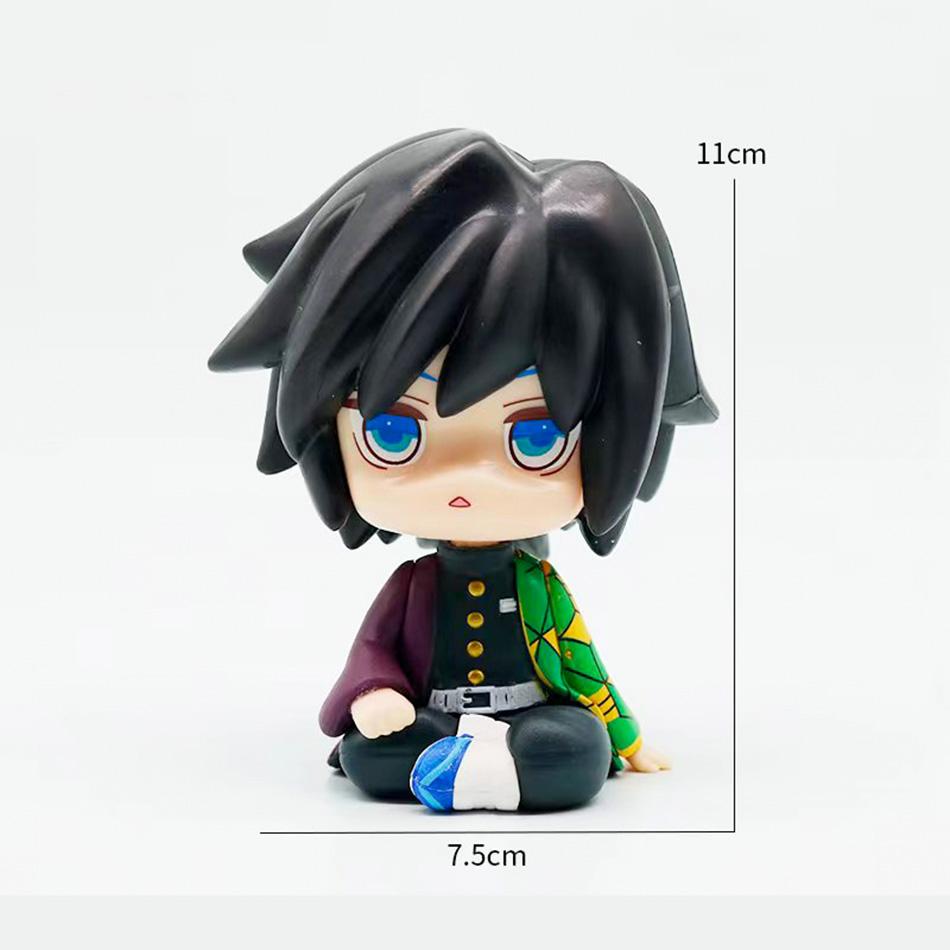 10cm Demon Slayer: Kimetsu no Yaiba 8PCS Suit Q-version Anime Handmade Action Figures Desktop Case Decoration Ornament Gift