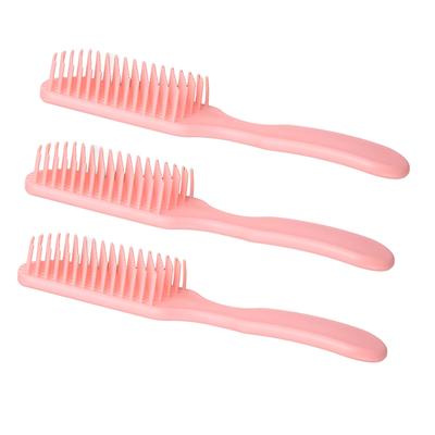 3pcs Detangling Hair Brush Professional Portable Scalp Massage 9 Row Brush Styling Tool for Women Pink