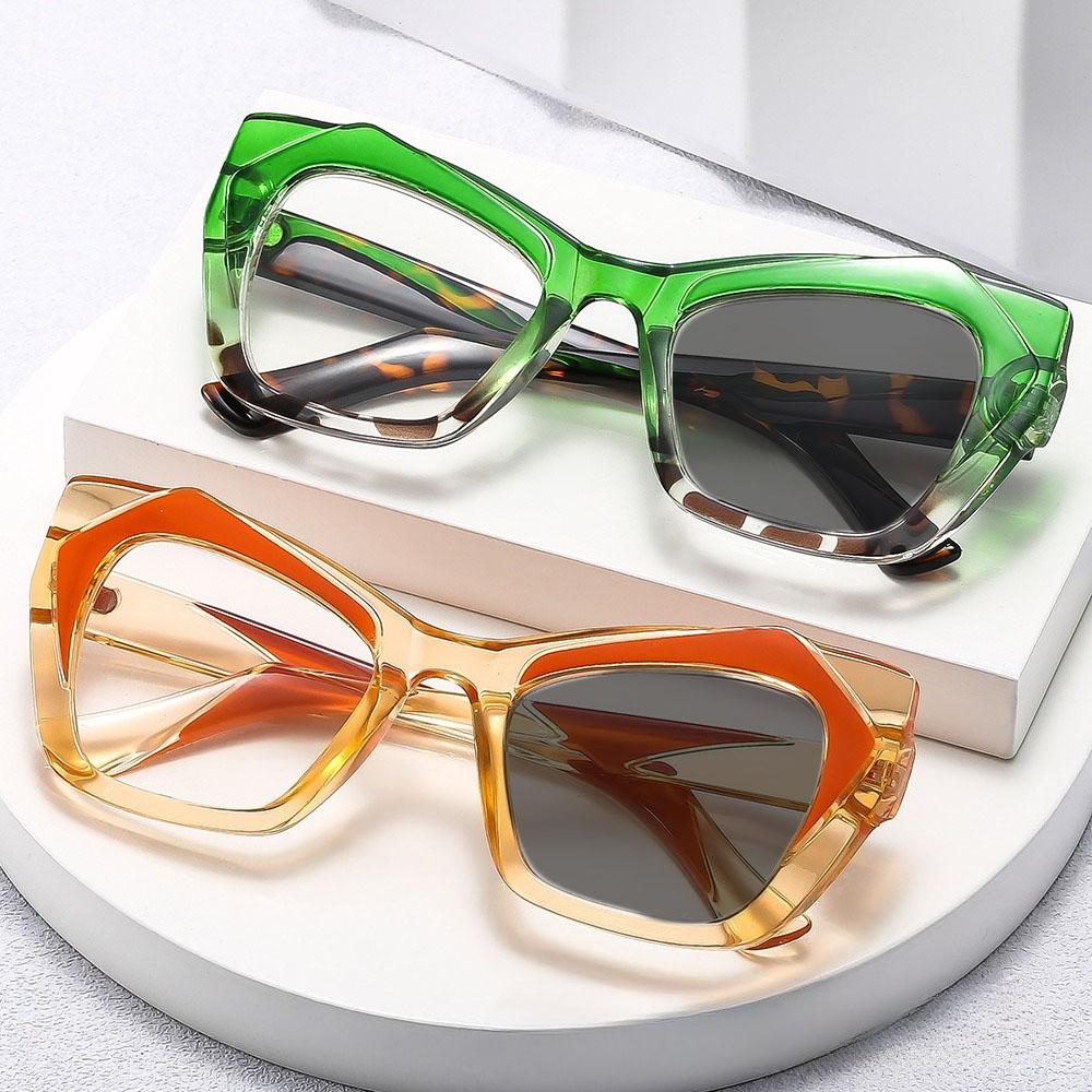 New Color Changing Anti Blue Light Reading Glasses European And American Cat Eye Collision High-Definition Presbyopia Glasses