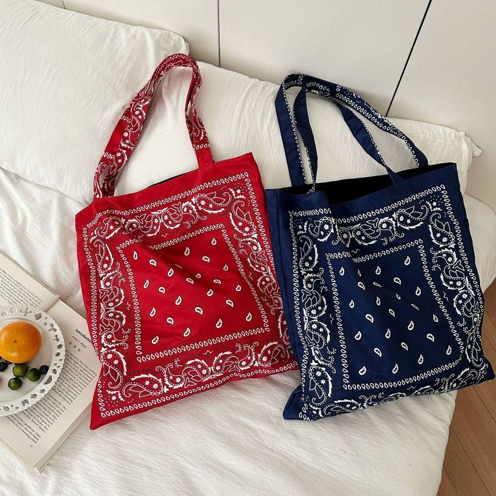 Große Kapazität Cashewblumen-Canvas-Tasche Bedruckte Damen-Handtasche Elegante Canvas-Tragetasche Reise