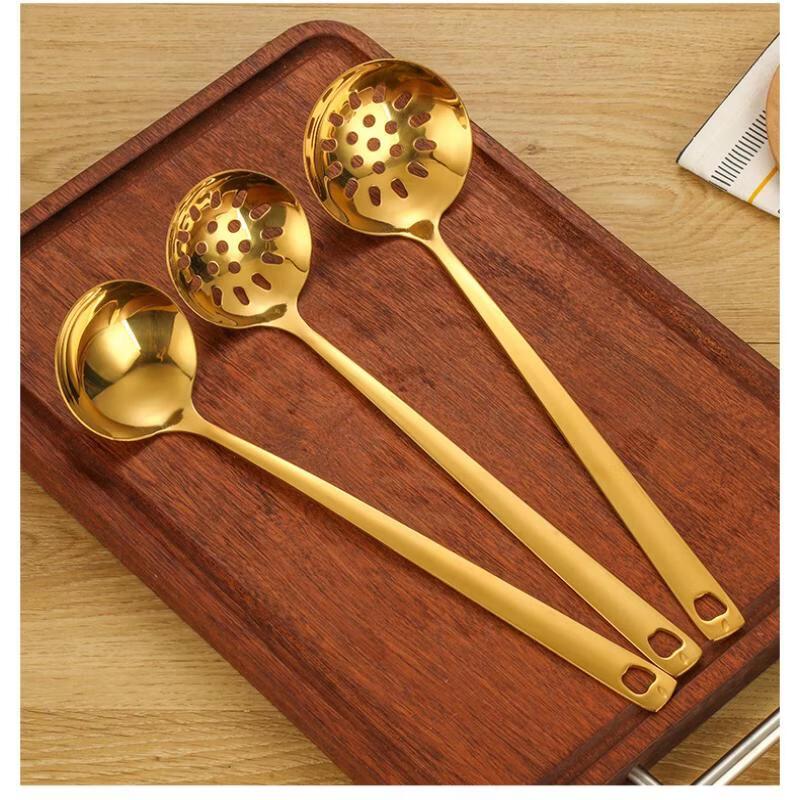 Ruhan Titanium Gold Stainless Steel Kitchen Utensil Set