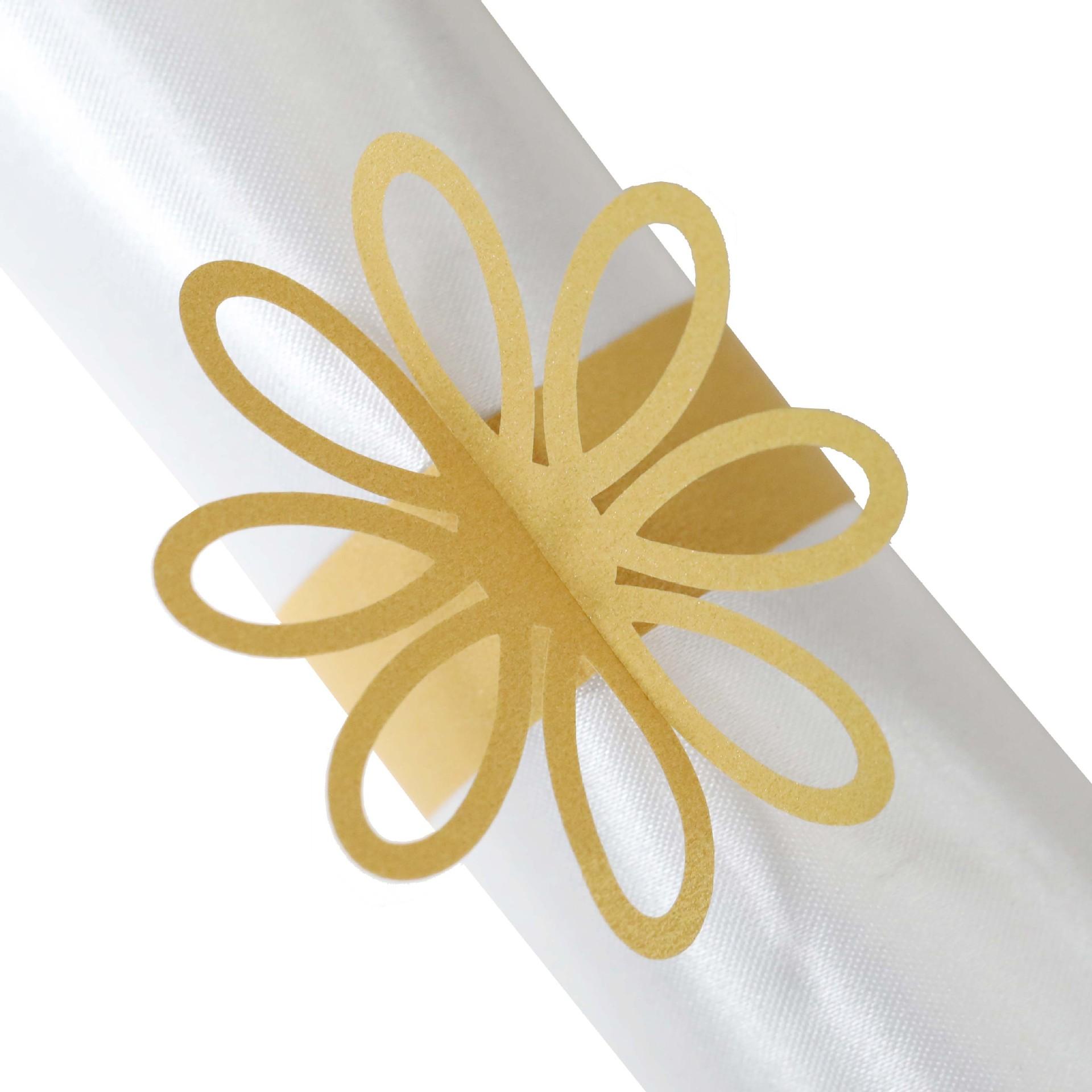 

50Pcs Paper Napkin Ring Buckle Hollow Flower Napkin Ring Wedding Party Table Decoration Supplies Wedding Hotel Party Decoration
