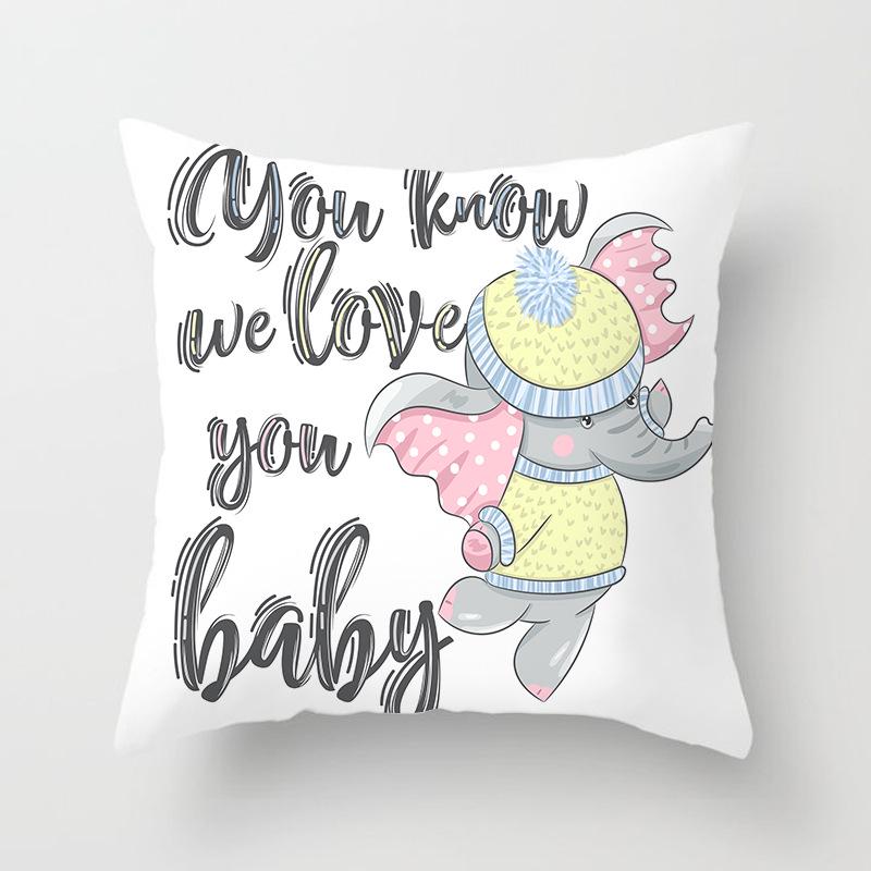 Blue Print Nordic Style Cushion Car Sofa Cushion Pillow Lumbar Cushion Cover Home Furnishings