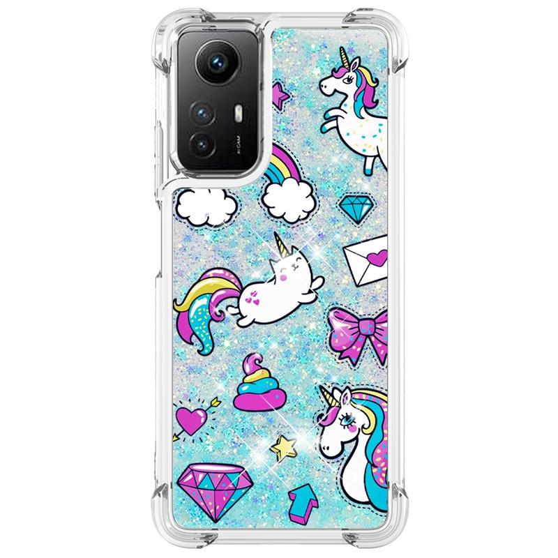 Note 12S Case For Xiaomi Redmi Note 12S Cover Printed Glitter Quicksand Liquid Cover for Xiomi Redmi Note12S Phone Case Fundas