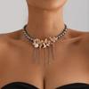 Artistic Shell And Fringe Layering Chokers Necklace With Glass Beads For Women Elegant Jewelry Gift