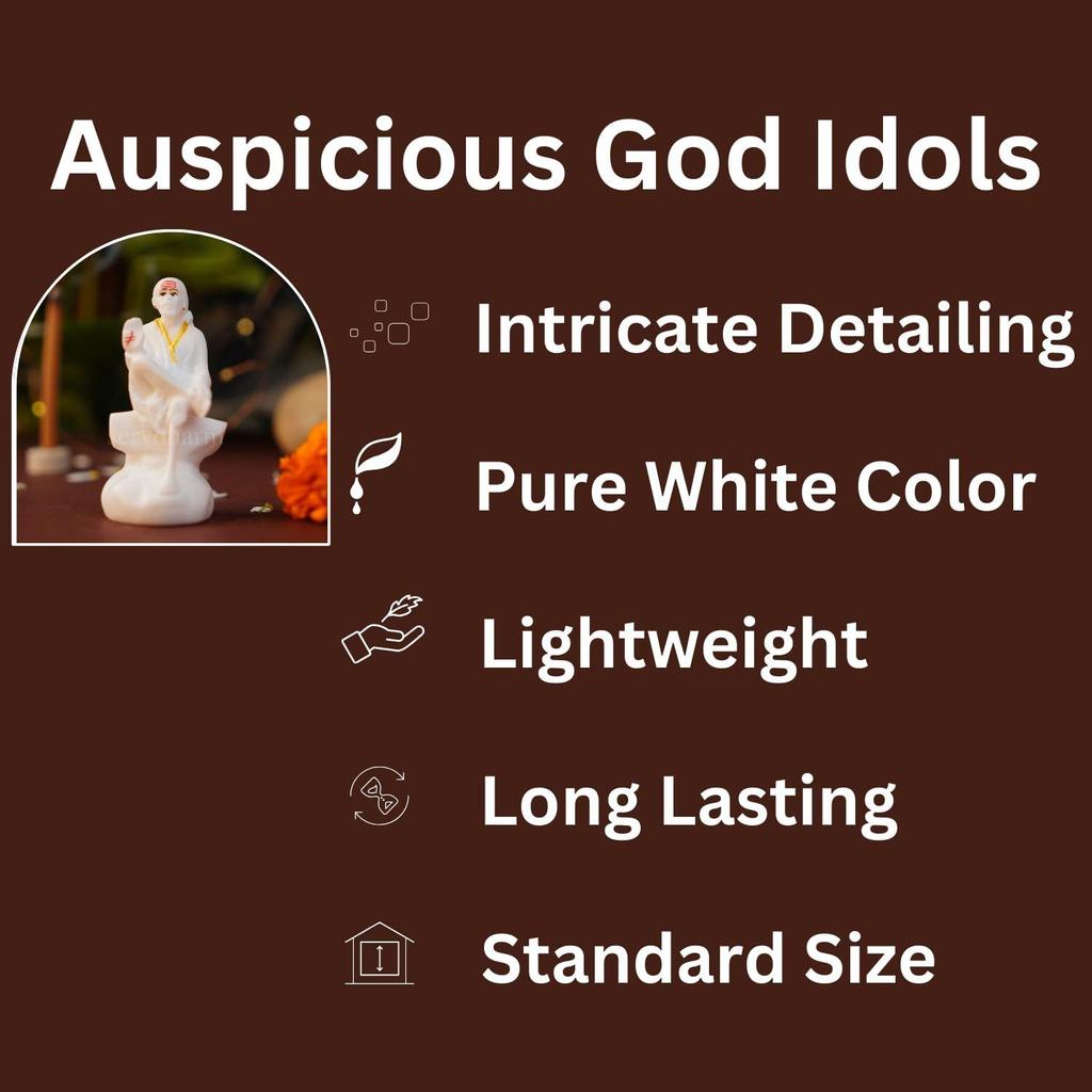 Sai Baba Murti Gud Idol Staty för Heminredning Pooja-rum Kontorsbord & Gåvor (Sai Baba)