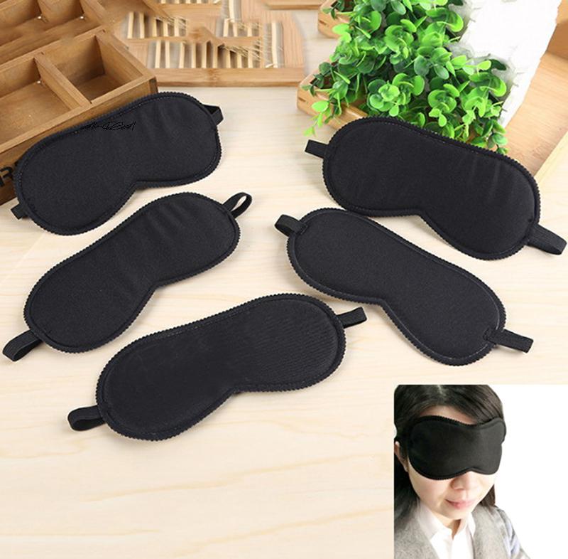 1Pc Black Sleep Eye Mask Sunshade Travel Relaxation Aid Filled Blindfold for Comfortable Eye Rest