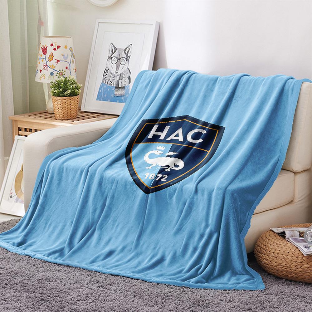 Le Havre Athletic Club Flannel Blanket, High Quality Comfortable for All Seasons, Home Decor, Warmth and Comfort