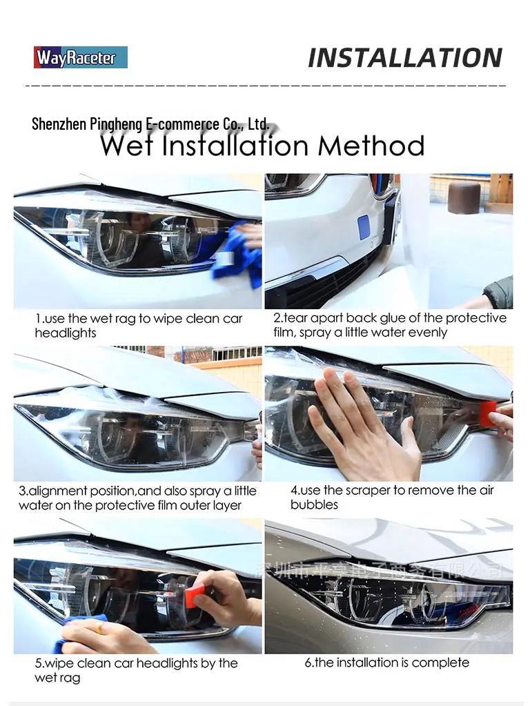 BMW řady 5 F10/F11/F07/G31/G30 Ochranná fólie na světlomety - Transparentní/Kouřově černá TPU