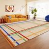 Living Room Carpet Non-slip Soft Stain-resistant Floor Mat Colorful Striped Color-blocked Rug Large-sized Home Decor Mats