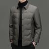 Men's Lightweight Stand-Up Collar Down Jacket - Autumn/Winter Business Casual Warm Outerwear for Middle-Aged Men.