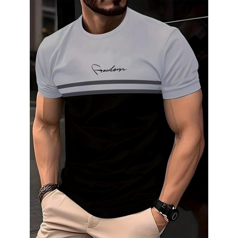 New Men's Fashionable Casual Round Neck Short Sleeved T-shirt