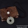 Blue Jade Pendant Necklace with White Jade Pixiu for Men & Women, Sweater Chain Cotton Linen Gift
