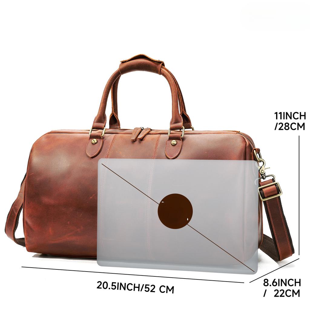 Retro Handbag Men's Large-capacity Top-grain Cowhide Travel Bag Men's Luggage Bag