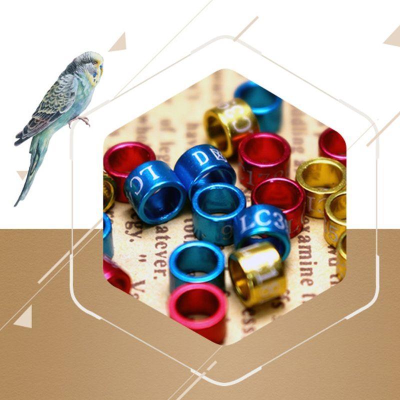 Bird Ring Leg Bands Aluminum Alloy Multi-Coloured for Pigeon Foot Bands for Dove