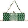 Women's Diamond Wedding Bridal Handbag Shining Rhinestones Evening Clutch Green/Black Crystals Party Purse for Special Occasions