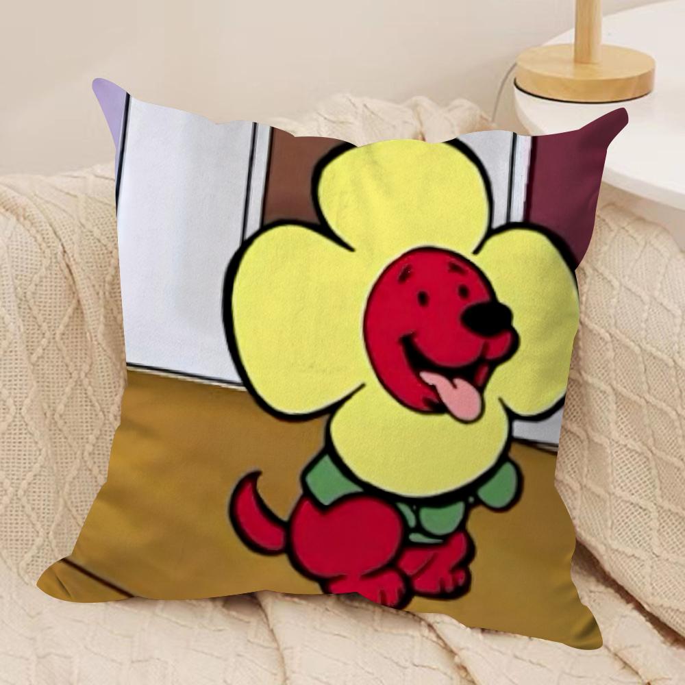 Clifford the Big Red Dog Cushion Cover Silky Short Plush DoubleSided Printed Pillow Case for Sofa All Seasons Home Decor Gift