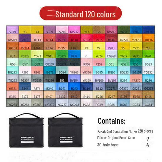 Fakale 2nd Gen Finecolour Anime Markers Set, 160 Oil-Based Professional Student Colors