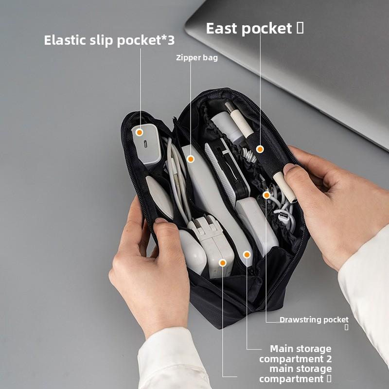 Trendy Cable Organizer Bag Multifunctional Large Capacity Multi Layer Storage Pouch For Earphones Charging Cables Power Bank