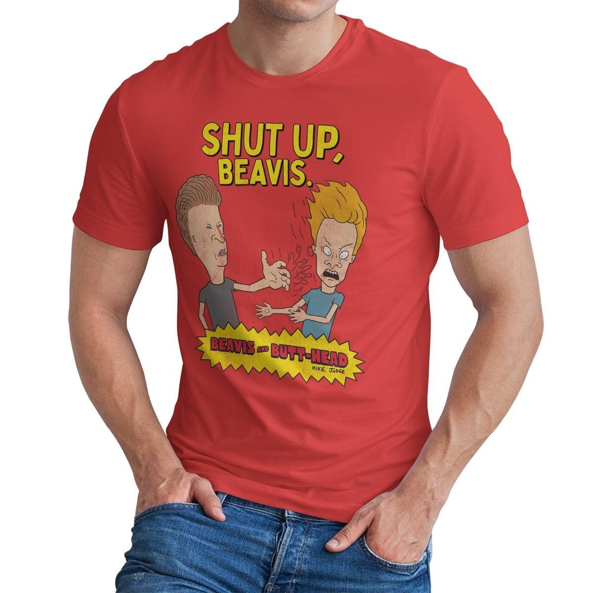 Maglietta Da Uomo Beavis E Butt-Head Shut Up Beavis Licenziata Ufficialmente XXXXL