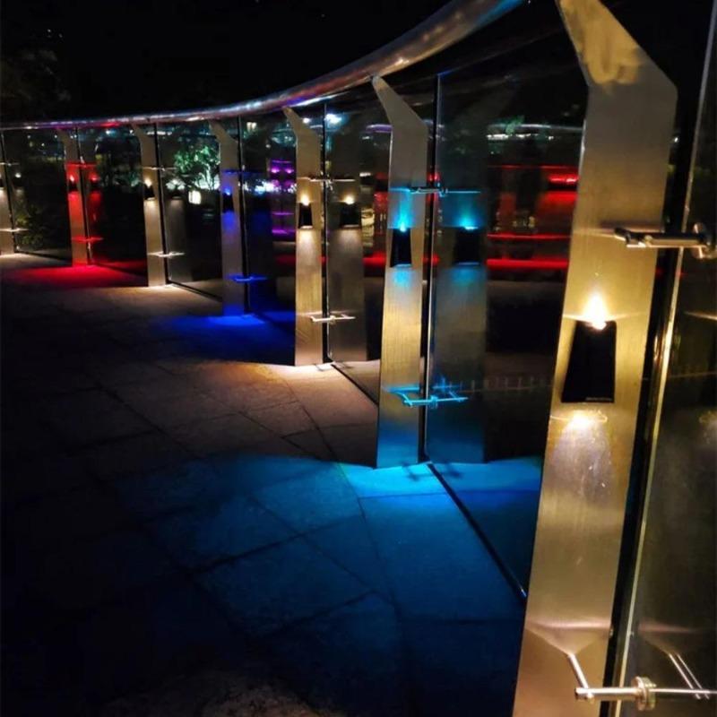 Decoration Solar wall lamp Led solar lights RGB Color Changing Waterproof Wall Lamp Solar Lighting For Walkway Fence Stairs