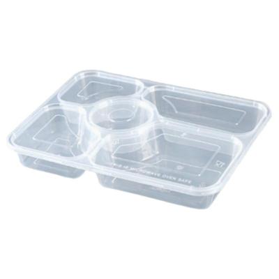 Disposable 5-Compartment Food Containers with Lids (150 Sets)