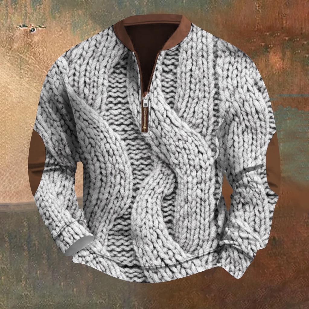 Męska bluza retro casual z nadrukiem gradientowym