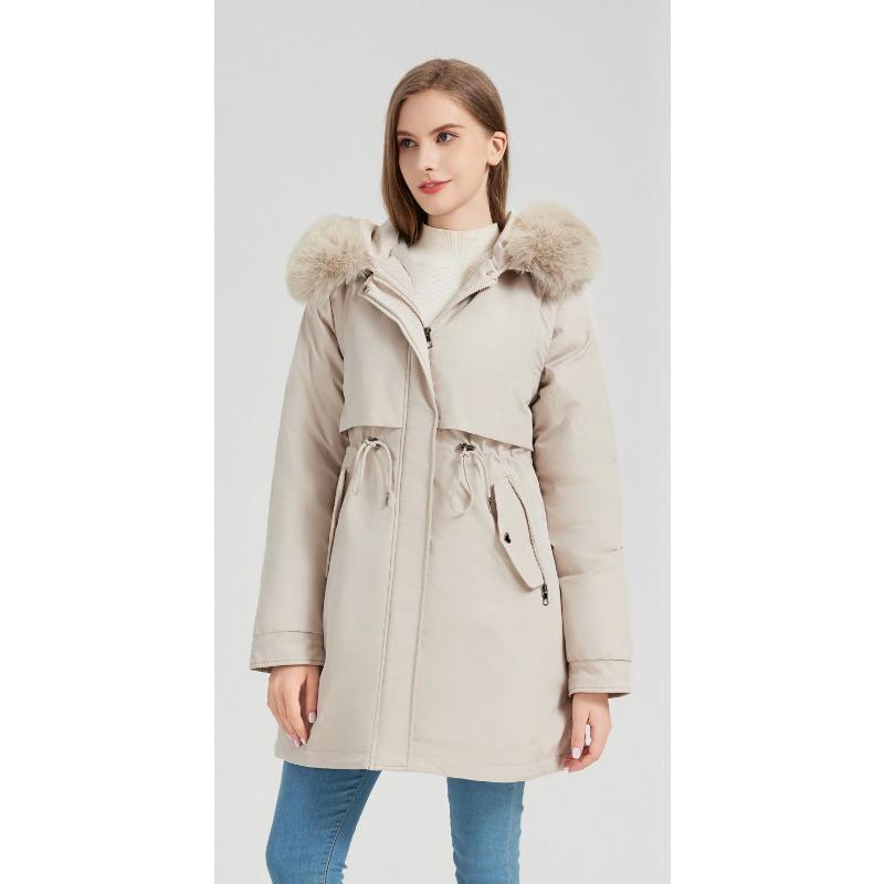 Winter New Style Waist Slimming Plus Velvet Thickened Pie Jacket with Sleeves Removable Cotton Coat for Women