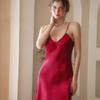 Women's Sexy Sleeveless Silk Satin Night Dress Nighties V-neck Nightgown Nightdress Sleepwear