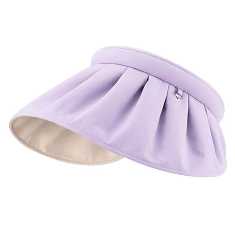 

Sunscreen hat women s summer UV protection headband breathable sun hat sun hat riding face cover shell empty top hat One Size
