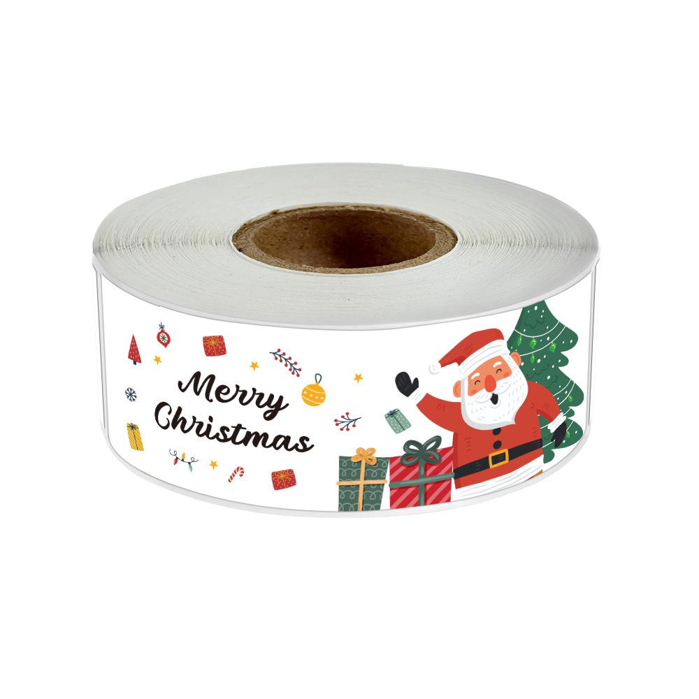120Pcsroll Red Green Merry Christmas Stickers Santa Claus Labels For Gift Package Card Envelope Wrapping Party Small Business