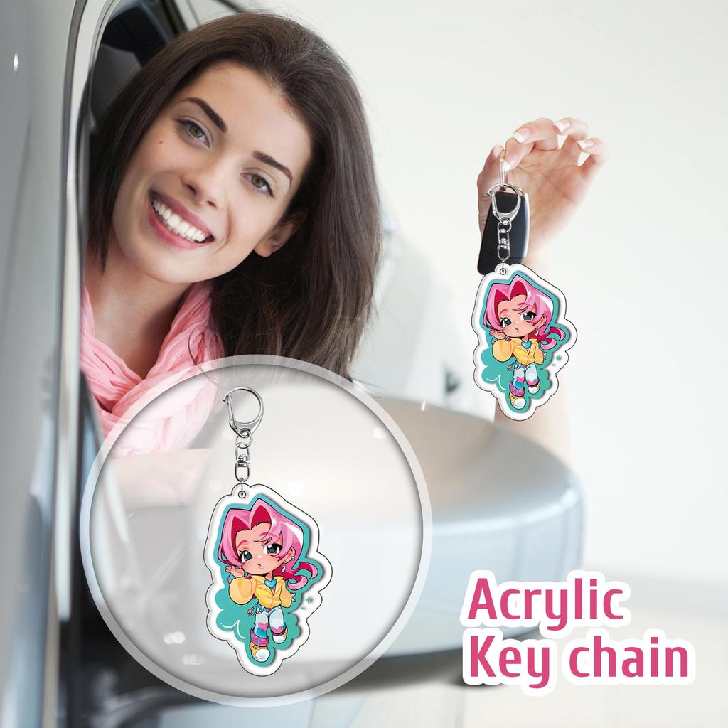 Cartoon Anime Movie Transparent Acrylic Keychain Pendant, Exquisite Gift Hanging Accessories For Backpacks