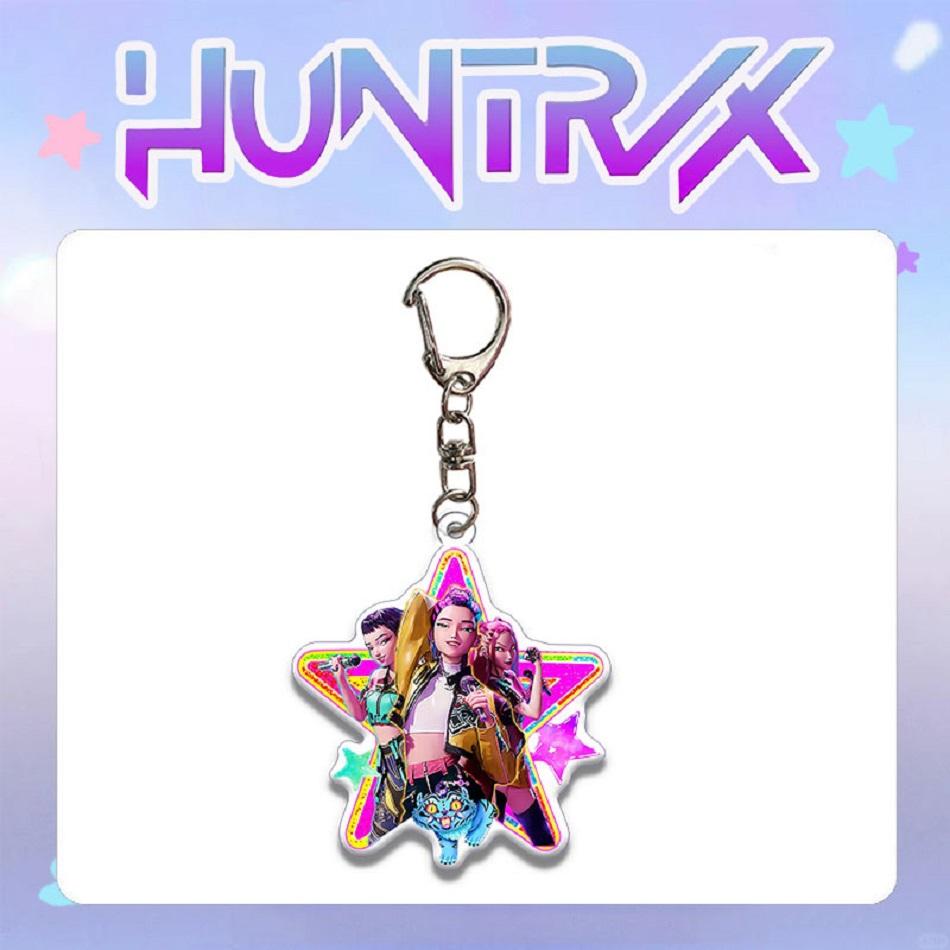 Kpop Demon Hunters Fashion Jewelry Mini acrylic Keychains Movable Square Cube Idol Rumi Zoey Jinu Mira Tiger model Toy Gifts