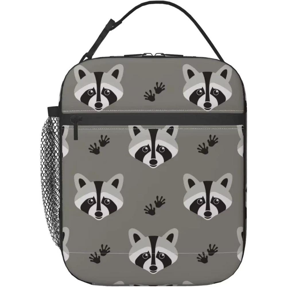 

Енот Ланч-бокс Изолированная Мягкая Сумка Многоразовая Сумка-холодильник для Женщин Мужчин Работа Пикник Походы Сумка для Ланча Один Размер Сумка-тоут с Сумкой для Ланча 26x21x11CM зелёный