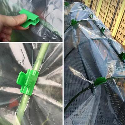 20pcs Greenhouse Film Clamps Garden Tarpaulin Netting Tunnel Hoop Pipe Clamp Shed Row Cover Shading Frame Support Planting Tools