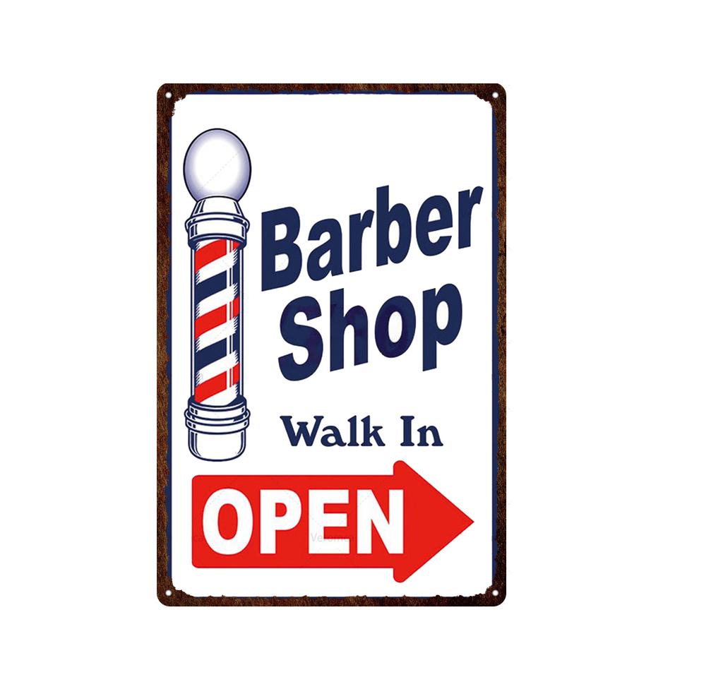 Outils de barbier de Style européen, signe en étain en métal, plaque murale Vintage, décor de magasin de tatouage, Plaques de peinture imprimées artistiques