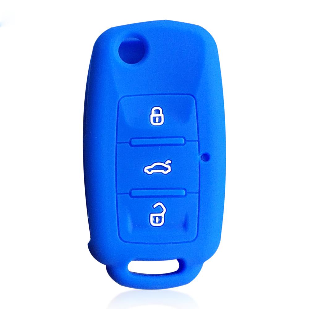 Silicone Car Key Cover Case For VW Golf 4 POLO Passat B5 T4 for Seat Cordoba Altea XL Leon for Skoda Octavia Superb 3 Buttons