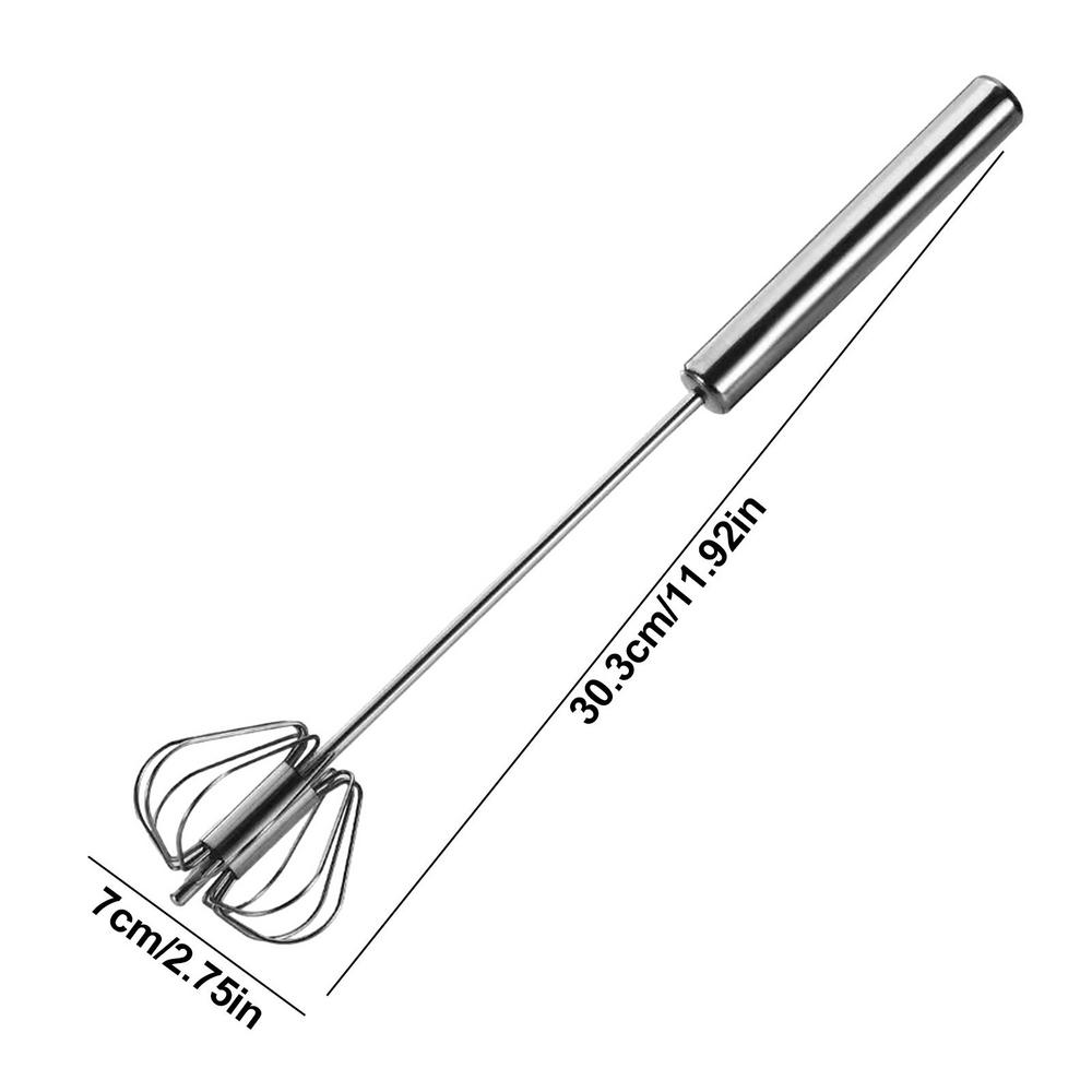 Semi-Automatic Hand Mixer Stainless Steel Whisker Multifunctional Hand Push Whisk Semi-Automatic Whipper Stainless Steel Whisk