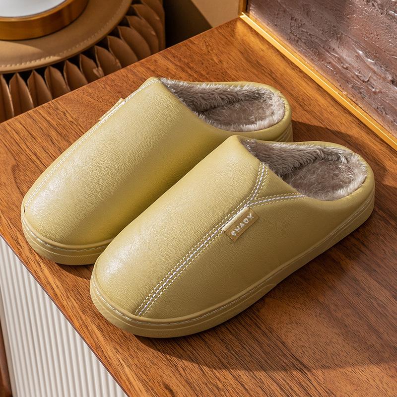 Elderly Waterproof Cotton Slippers Men's Bag Heel Indoor Home Non-slip Warm Household Wool Cotton Shoes Winter Large Size Women