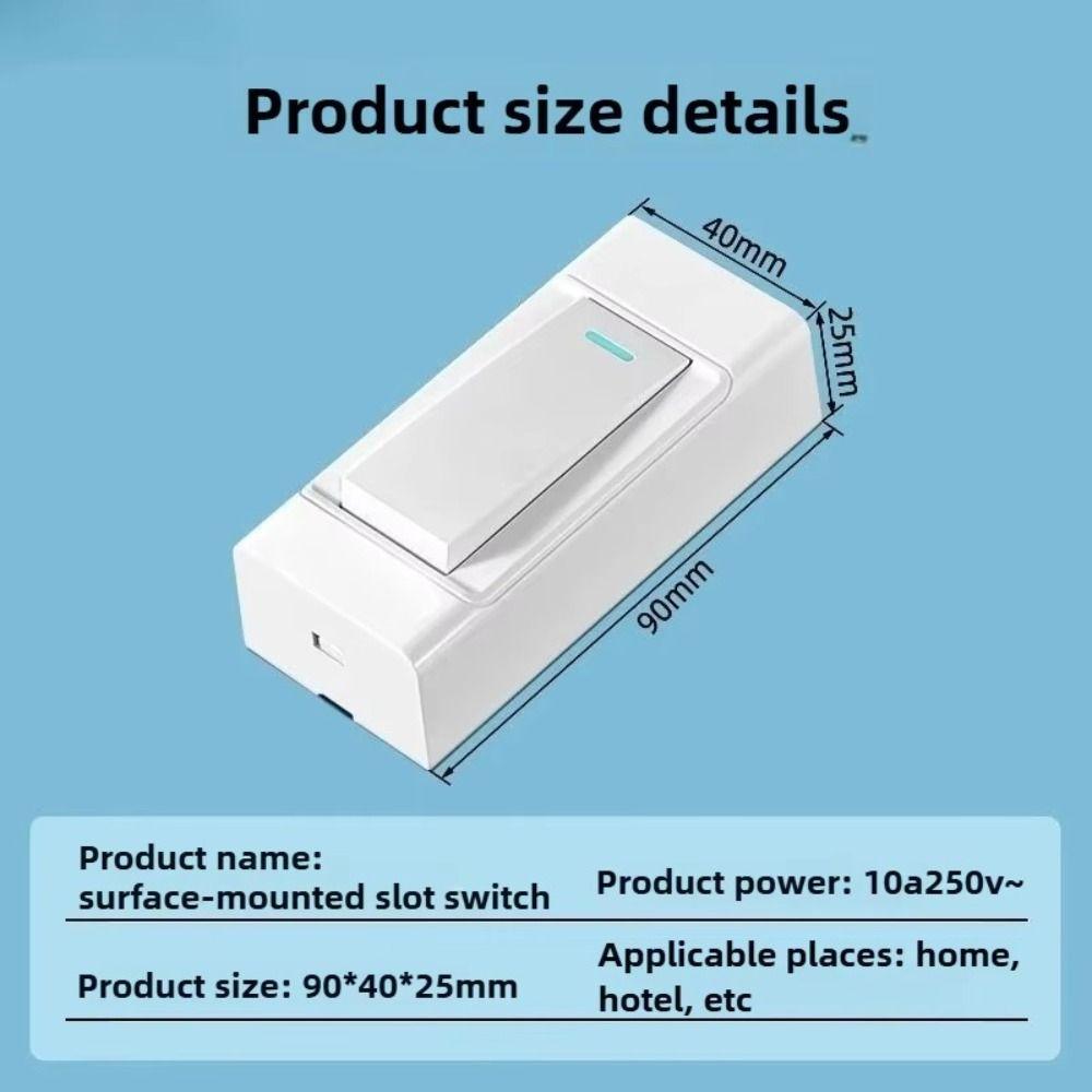 1 Gang 1 Way Surface-mounted Control Switch 2 Gang 2 Way Small Switch Dual Control Switch Bedside