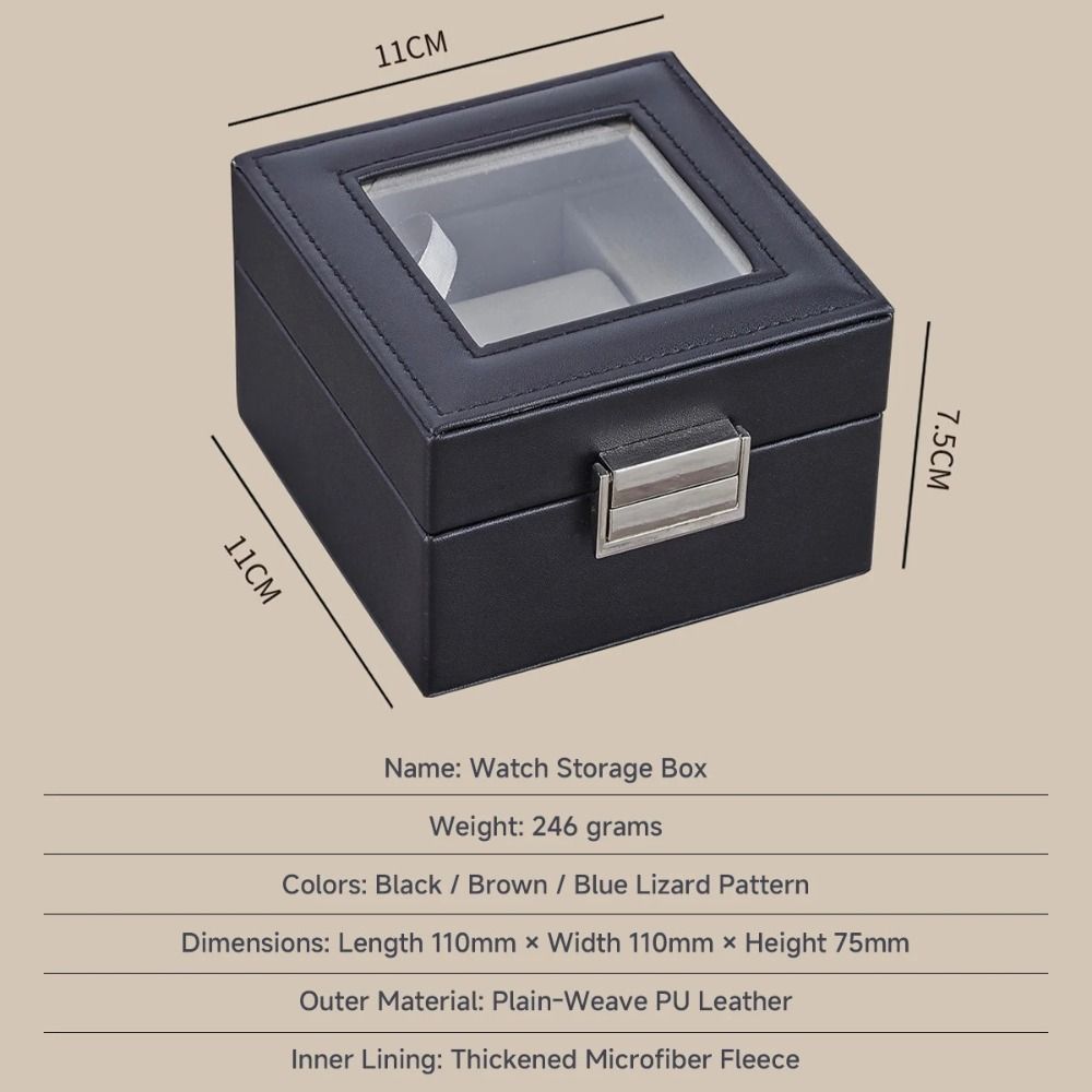 Portable Leather Watch Storage Box Wood 1 Watch Slot Watch Box Watch Collection Box Watch Collection