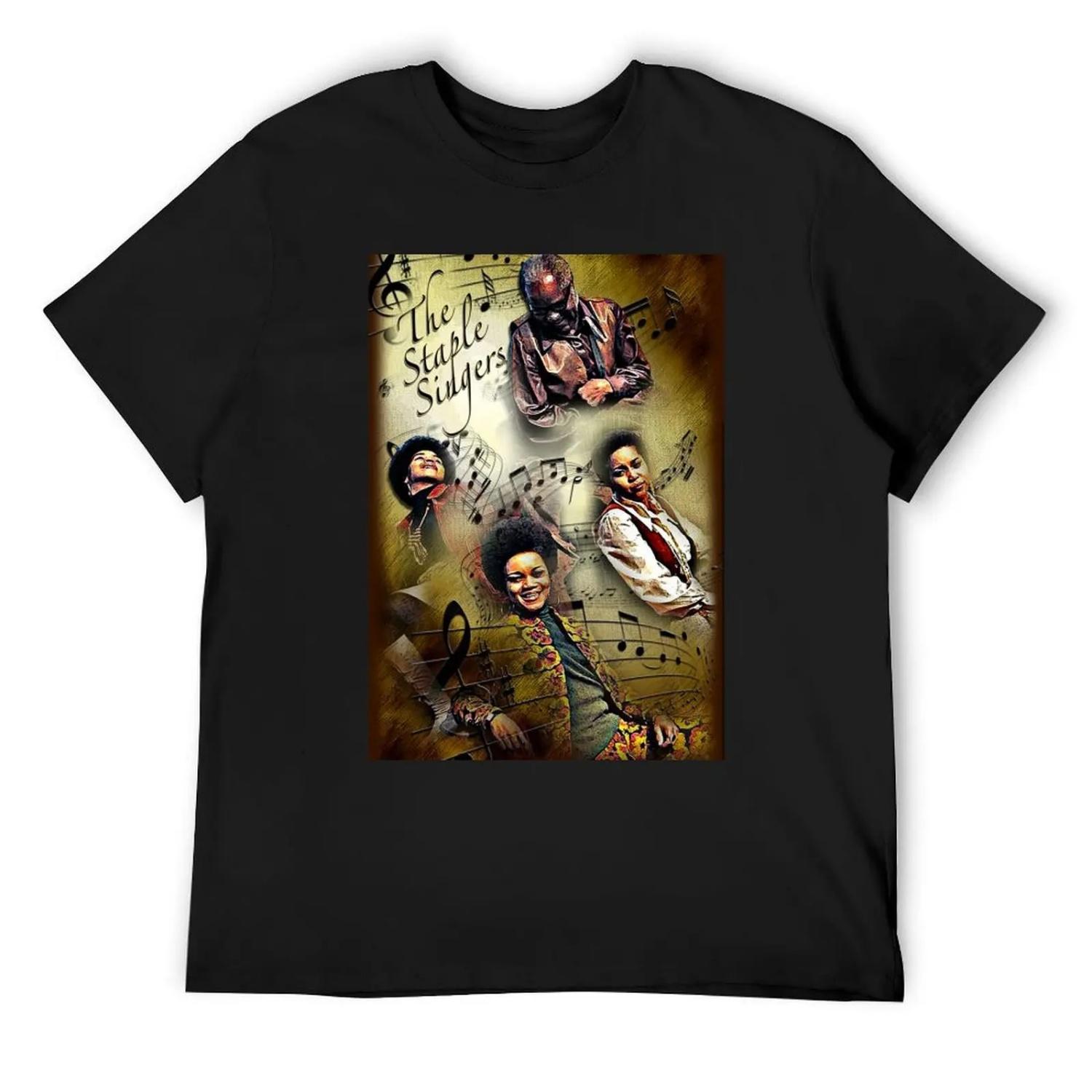 The Staple Singers Poster T-Shirt oversized graphic tee man clothes custom t-shirts summer tops Short sleeve tee men S
